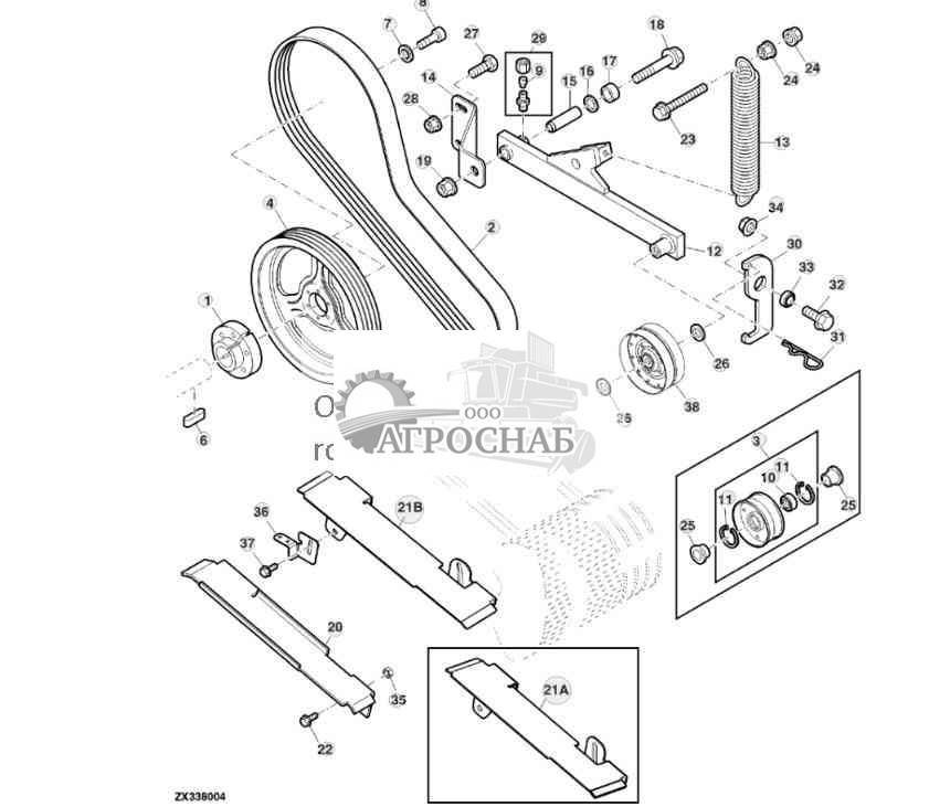 Привод доизмельчителя зерна 